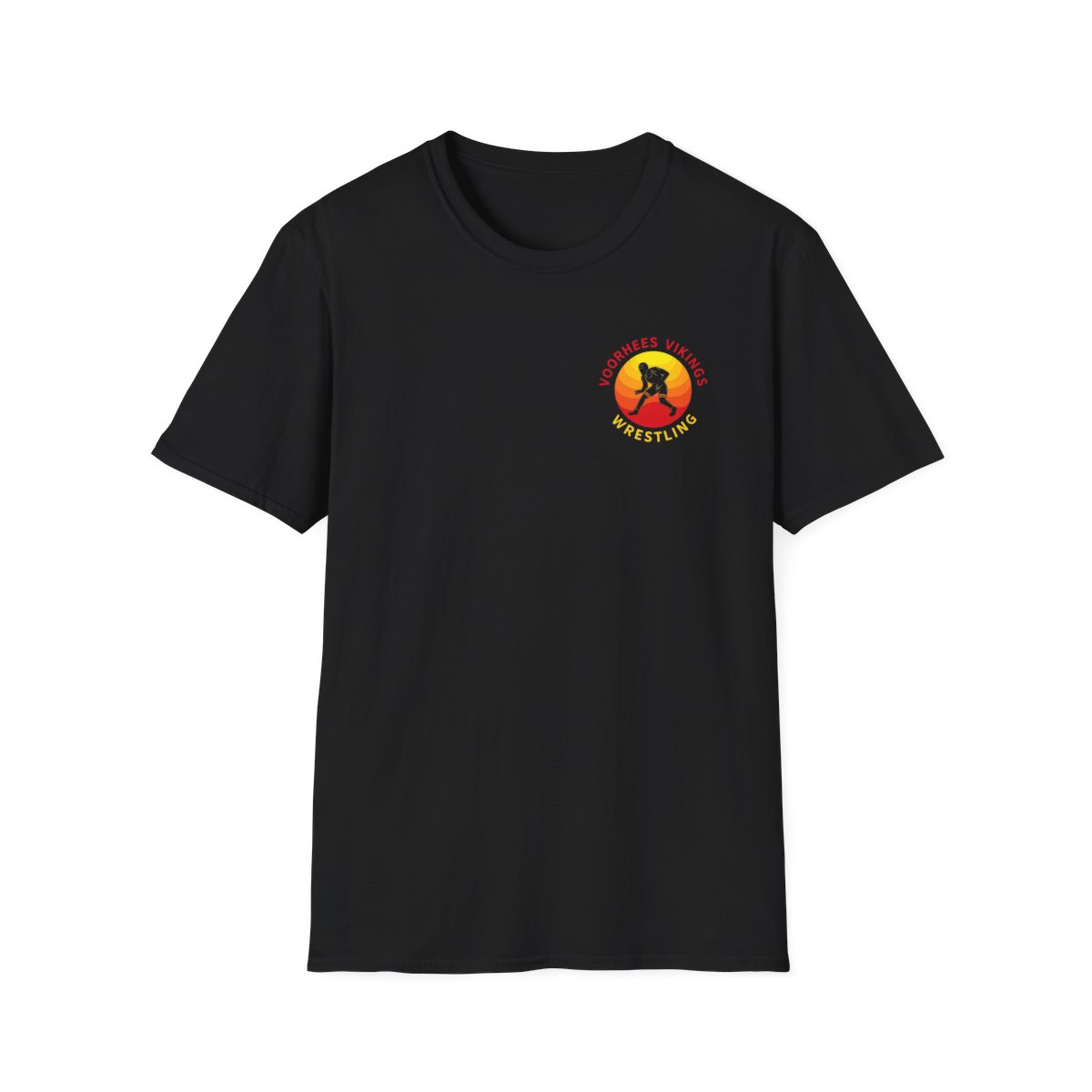 Black Voorhees Vikings Wrestling T-Shirt — front