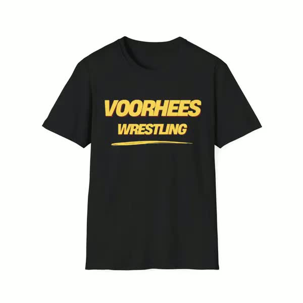 Black Voorhees Wrestling T-Shirt — front